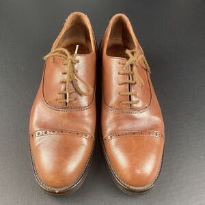 Mens‎ David & Joan Leather Italy Oxford Lace Up Cap Toe Dress Shoes US Size 8